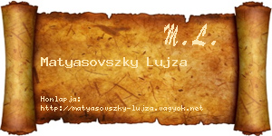 Matyasovszky Lujza névjegykártya